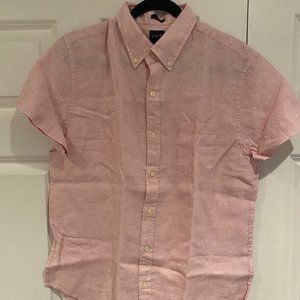 JCrew Pink Short-Sleeve Slim Shirt